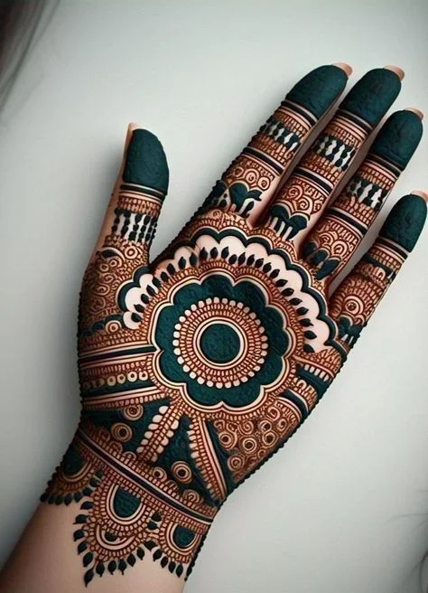 arabic mehndi design — modern, palm · MyMehndiDesigns.com